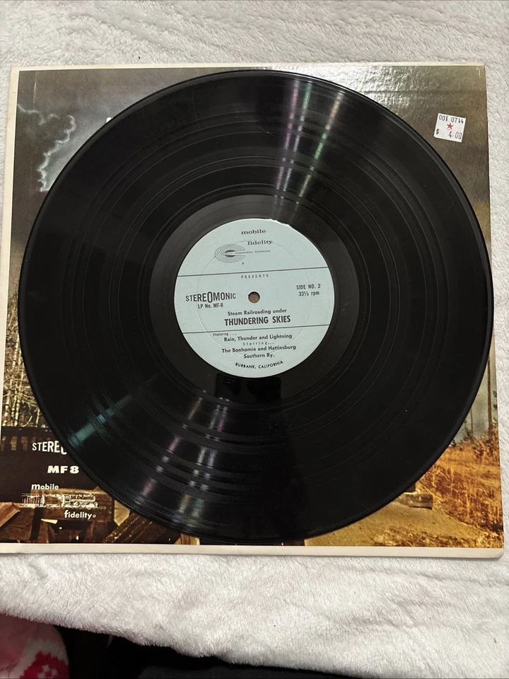 1972 TRAIN Steam Locomotive Sounds Railroading Under Thundering Skies LP Stero Foto 4 de 4