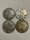 1942- 1945 Walking Liberty Half Dollar, Lot of 4