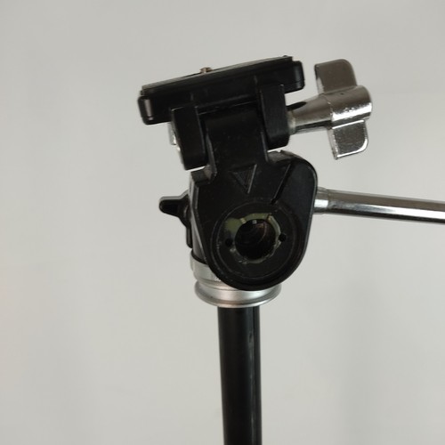 Camera Tripod Adjustable Aluminium Stand Pan Tilt Head Mount Black - Picture 4 of 9