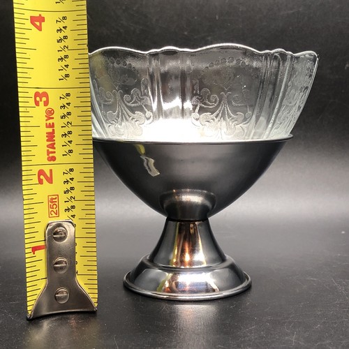 MacBeth-Evans American Sweetheart Sherbet Ice Cream Cups Metal Holders Set Of 5 - Picture 13 of 14