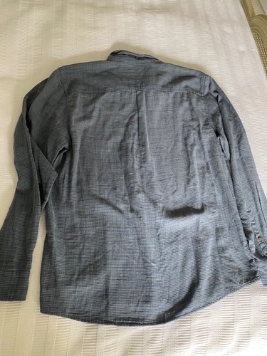 Marine Lagenlook Hemd Herren Large blau gestreift klassisch Stretch Selvage Langarm - Bild 4 von 6