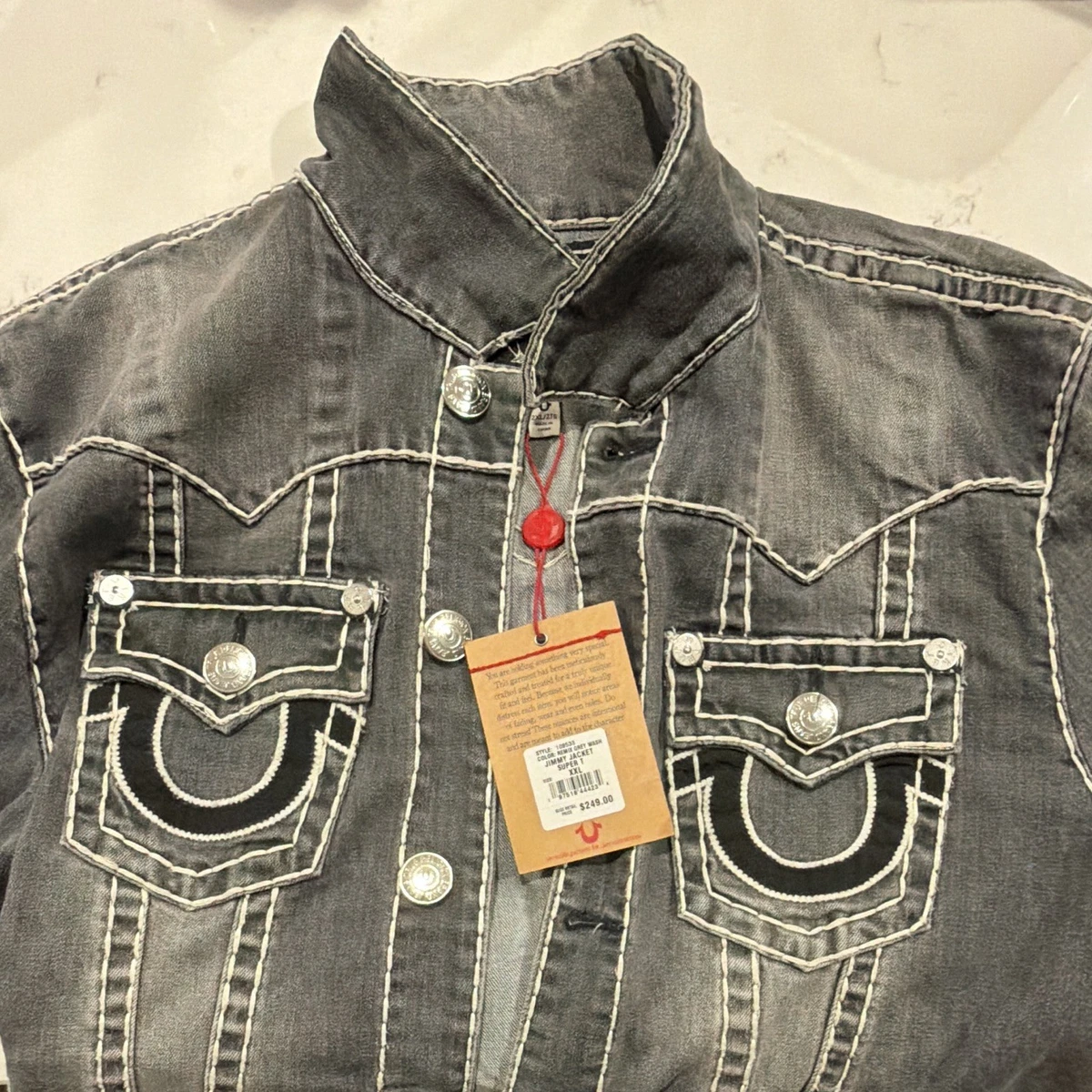 True Religion Gray Denim Coats, Jackets & Vests for Men for Sale