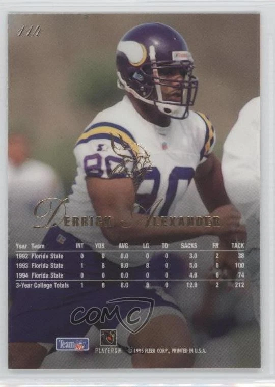 1995 Flair Derrick Alexander #114 - Image 2 of 2