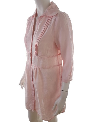 Part two Size 36 Pink Buttoned Tunic Blouse Sleeve 3/4 - Picture 2 of 5