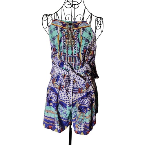 Camilla Divinity Dance Shoestring Mono Pantalones Cortos Mameluco Azul Talla XS Sin Usar - Imagen 3 de 13