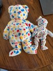 Ty 2K Large and Small Beanie Bears Plush Toys White/Red/Blue/Yellow Confetti — photo 3