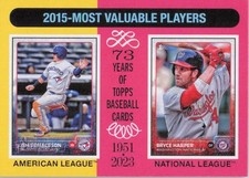 2024 Topps Heritage Baseball #208 2015 MVPs Josh Donaldson/ Bryce Harper