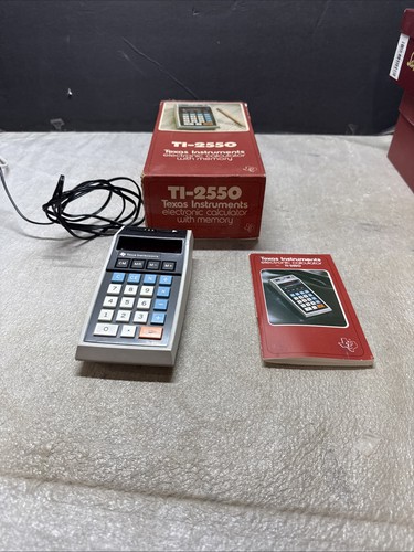 Texas Instruments TI-2550 Vintage Calculator In Box W/Manual Working Well - Picture 1 of 4