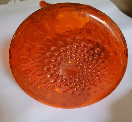 Vintage MCM Empoli Orange Glass Pitcher Ewer 9" Tall - Picture 3 of 5