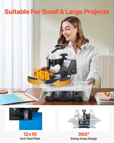 DIGITAL HEAT PRESS MACHINE T-SHIRT SUBLIMATION PRINTER TRANSFER 12"X10" PRESSING - Picture 4 of 10