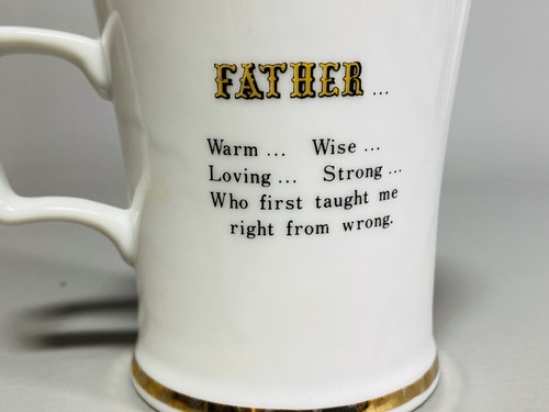 Vintage Knobler "Father" 10oz Ceramic Coffee Mug with Gold Accents Made in Japan - Picture 4 of 6