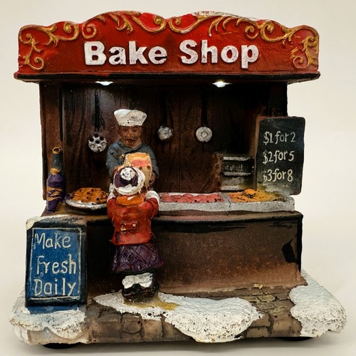 Lighted Christmas Village Market Stalls Set Toys Hot Drinks Bake Shop LED - Picture 3 of 12