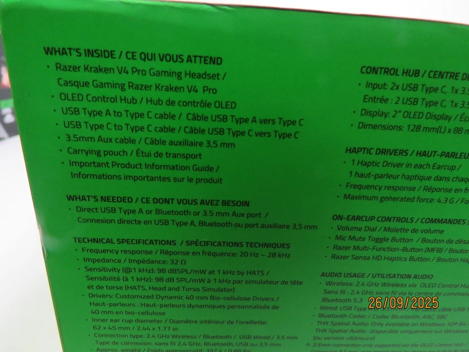 Razer Kraken V4 Pro Wireless Gaming Headset - Black - Image 4 of 4