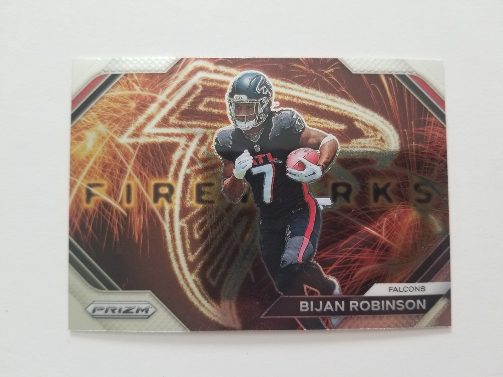 2023 Panini Prizm Bijan Robinson RC Fireworks #F-24 Atlanta Falcons Rookie