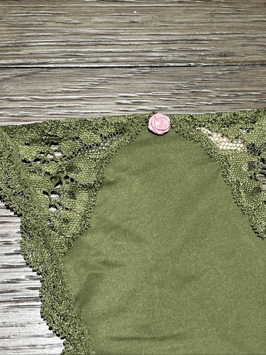 Victoria’s Secret Dream Angels Smooth Lace V-String Panty Green Small NWT - Picture 6 of 12