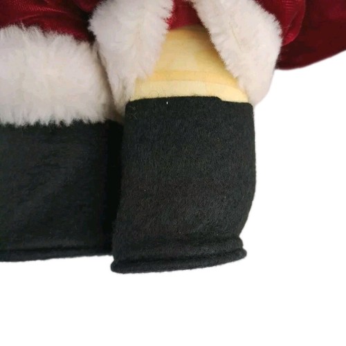 Santa Claus Vintage Face Doll Plastic Christmas Standing Figurine Felt Figure - Picture 19 of 19
