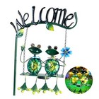New Listing Outdoor Garden Solar Lights,Garden Decor,Frog Decorative Stake with Frog Swing