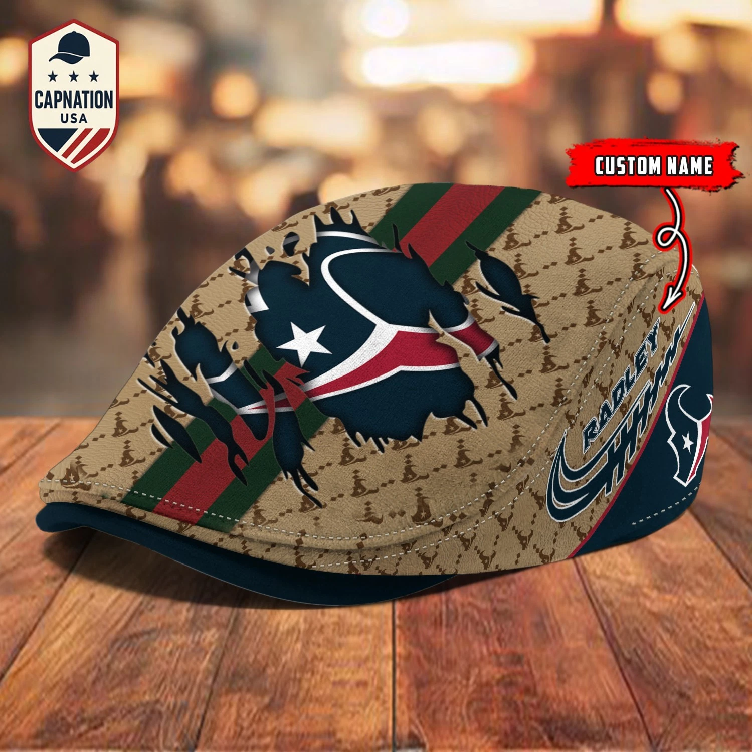 Houston-Texans Jeff Cap football Newsboy Cap Golf Cap Driving Gift for Men