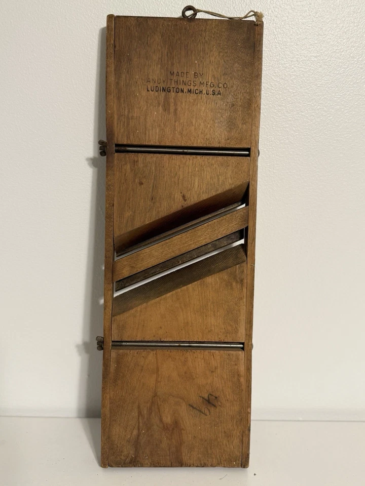 Antique Wooden Kraut Potato Vegetable Cutter Primitive Country Rusty Metal VTG - Image 2 of 4