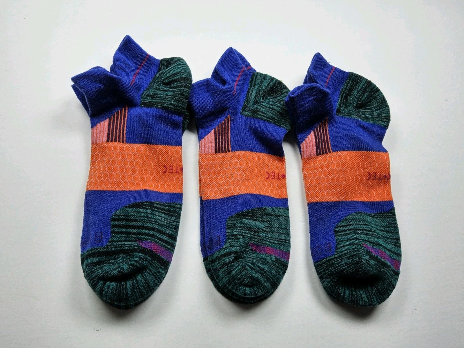 Bombas Hex-Tec Athletic Ankle Socks Lot Of 3 Pairs Size XL