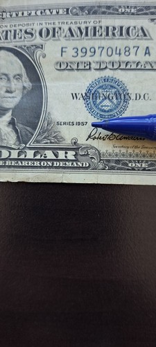 1957 Rare No Series $1.00 Blue Seal Note. Washington. Free Shipping With Offer. - Picture 2 of 8