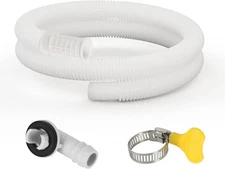 HOXHA 5 Ft Air Conditioner Drain Hose Kit Plastic Tubing for AC 5 FT, White 
