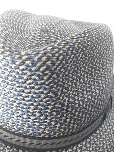 Bailey of Hollywood Breed Fedora Hat Large Men's Blue Gray Grey Weaved - Bild 3 von 7