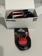 Lot of 6 New Genuine Master Lock, Bike Lock, Preset Combination, Cable Lock 4ft