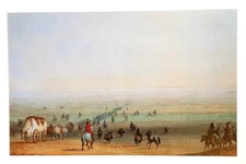 Western American Art MIRAGE ON THE PRARIE Frontier Cowboy Native American 305