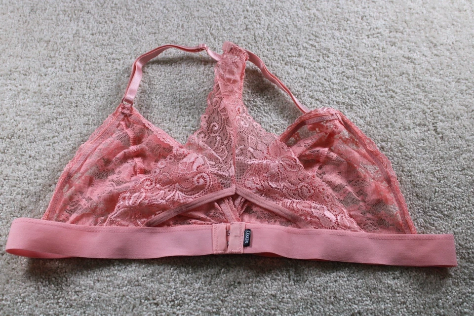 XOXO Women's Pink Lace Bralette XL Soft Adjustable Strap - Image 4 of 4