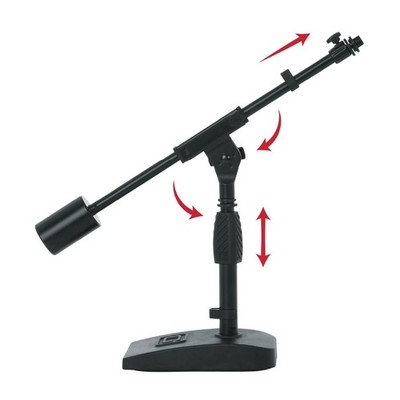 Gator Frameworks Short Weighted Base Microphone Stand with Telescopic Boom Ar...