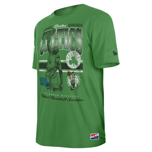 Men's New Era Kelly Green Boston Celtics Enzyme Wash Oversized T-Shirt - Foto 2 di 3