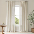 NICETOWN Natural Linen Curtains & Drapes for Windows 84 inch Long, Rod Pocket...