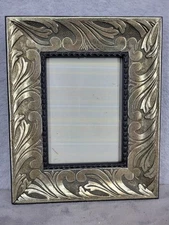 Silver Black Ornate Scroll Picture Photo Frame Tabletop Display Holds 4" x 6"