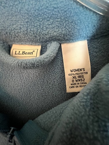 L L Bean Fleece Morgenmantel Damen XL türkis blau durchgehender Reißverschluss - Bild 2 von 4
