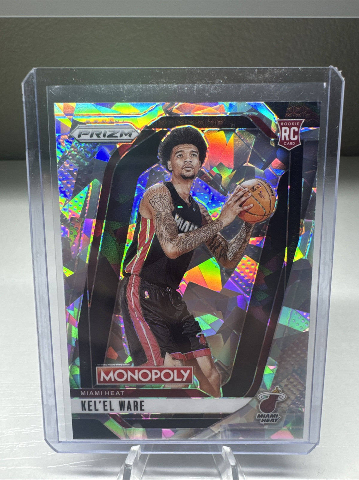 2024-25 Panini Prizm Monopoly Kel’el Ware RC #30 White Cracked Ice Heat Rookie