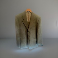 Emanuel Ungaro 100 Wool Brown Blue Windowpane Tailored Tweed Blazer 40C 40S