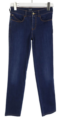 ARMANI JEANS Jeans Damen EU 26 Fade Effect Logo Stretch Casual Zip Fly Blau