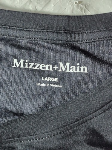 Mizzen Main Black Performance Stretch Modal Blend Crew Tee Tshirt Size Large - Picture 7 of 12