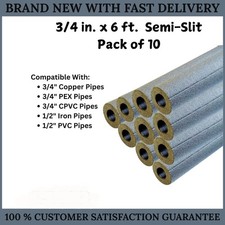 3/4 in. x 6 ft. Foam Semi-Slit Pipe Insulation Pack of 10 