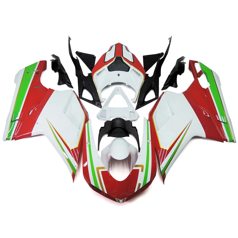 US Stock Fairings for Ducati 1098/848/1198 2007-2012 Bodywork White Red Green Foto 2 de 4