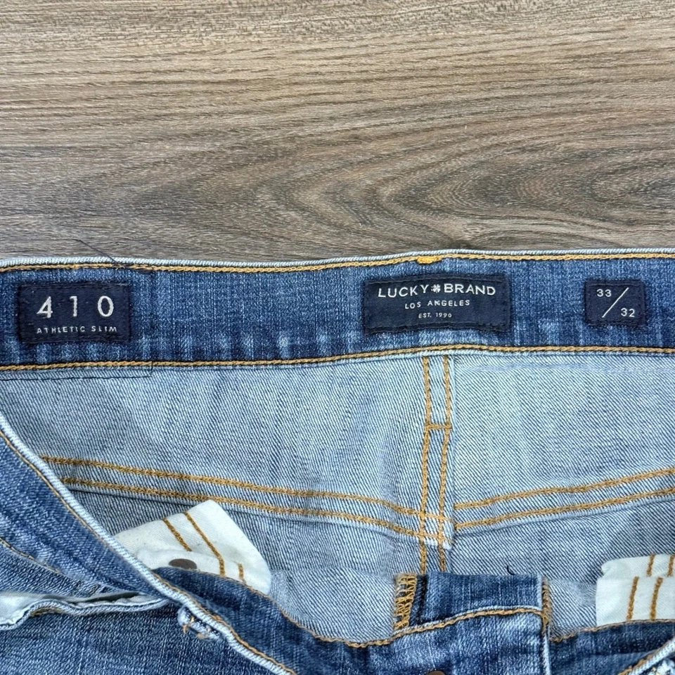 Lucky Brand 410 Athletic Slim Denim Jeans Mens Size 33x31 (tag 32)Blue Wash - Image 3 of 4