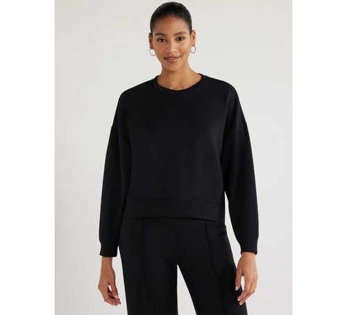 Scoop Women's Ultimate ScubaKnit Cropped Sweatshirt with Drop Sleeves, 16-18