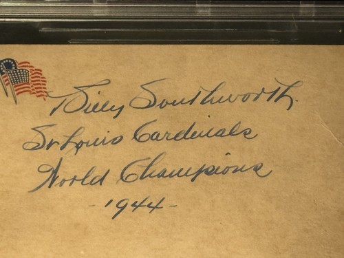 Billy Southworth Signed Government Postcard Beckett COA Slabbed HOF Cardinals - Picture 2 of 3