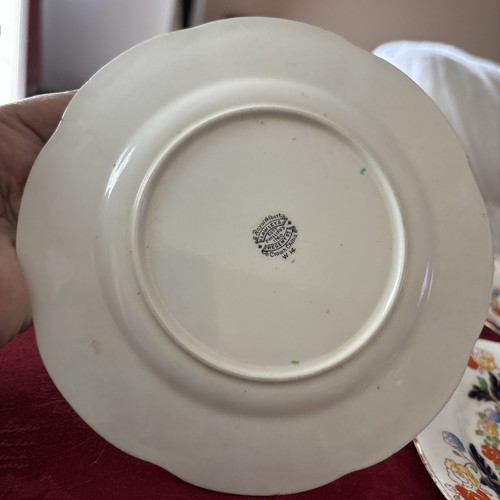 Royal Albert Crown China 7" Plate Lot 5 Art Deco Bogner Pattern Gold Trim - Picture 7 of 21