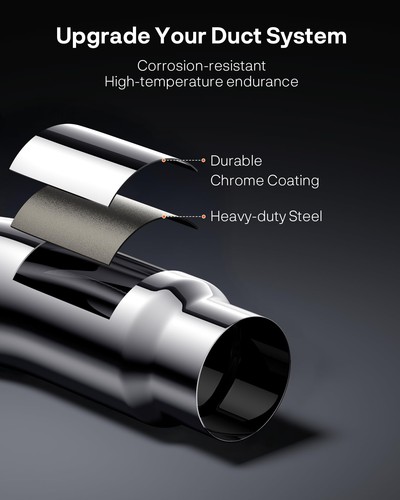 DIESEL EXHAUST CHROME TURNDOWN ELBOW TIP 5" Inch INLET to 6" OUTLET 23" LONG - Picture 6 of 9