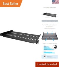 1U Server Rack Shelf - Vented Rack Mount Cantilever Tray for 19" Network Rack...
