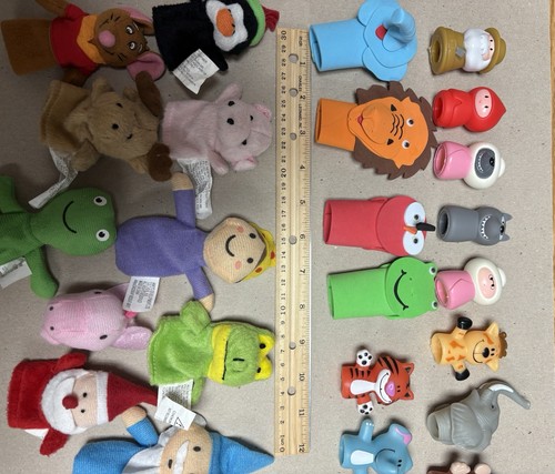 VTG Puppet Show Theatre, 25 finger puppets Puppetry Stage Storytelling Thespian - Picture 13 of 13