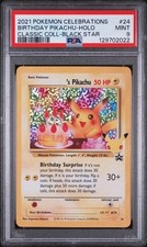 2021 Pokémon Celebrations Birthday Pikachu Holo PSA 9 Classic Collection #24