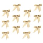 12 PCS Holiday Bows Christmas Decorations Tree Mini Small Burlap